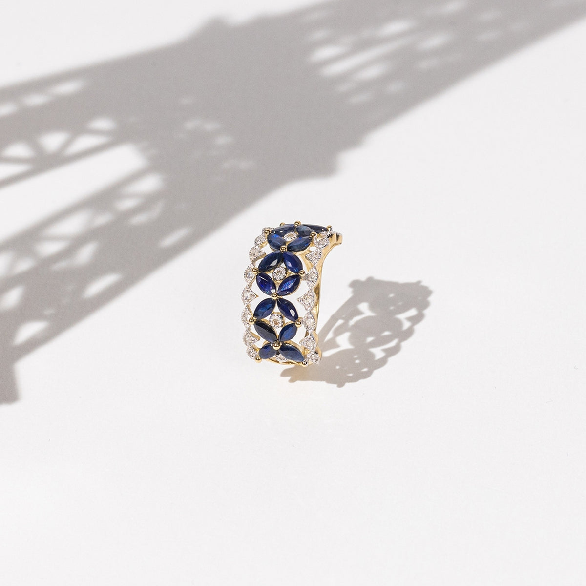 "Setar" Ring D 0.127/23 Sapphire 0.127/16 - Yellow Gold 375/1000