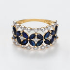 "Setar" Ring D 0.127/23 Sapphire 0.127/16 - Yellow Gold 375/1000