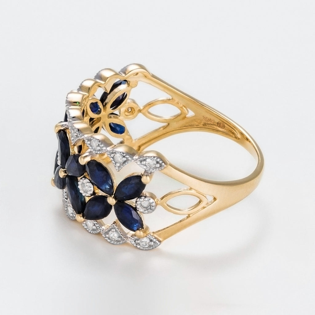 "Setar" Ring D 0.127/23 Sapphire 0.127/16 - Yellow Gold 375/1000