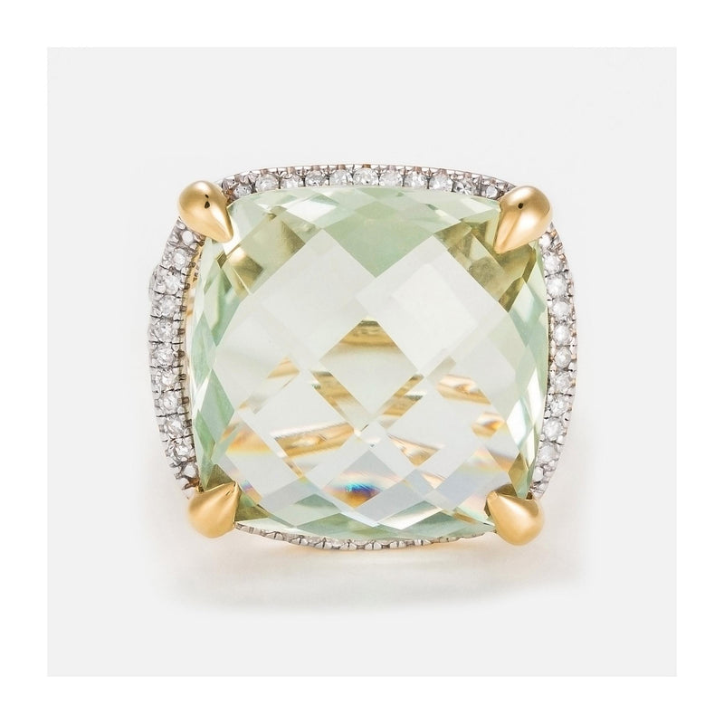 "River" ring D0.33/60 - Green Amethyst 16.9/1