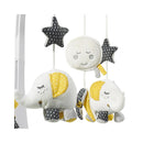 Mobile Musical Bébé Eléphant En Coton Gris