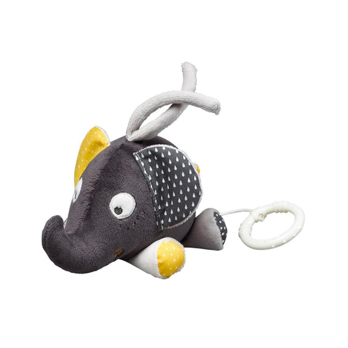 Peluche Mini Musical Eléphant En Velours Gris