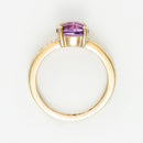 Bague "Rond Améthyste" D0.01Ct/2 1 Améthyste 1Ct - Or Jaune 375/1000