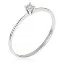 Bague Solitaire "Pure" Or Blanc Diamants: 0,01Ct/1 - Or Blanc 375/1000