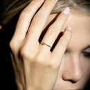 Blanc Anillo solitario "Pure" Diamantes: 0,01Ct/1 - Oro 375/1000