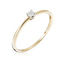 Solitaire Ring "Pure" Yellow Gold Diamonds: 0,01Ct/1 - Yellow Gold 375/1000