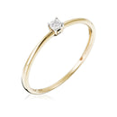 Bague Solitaire "Pure" Or Jaune Diamants: 0,01Ct/1 - Or Jaune 375/1000