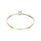 Bague Solitaire "Pure" Or Jaune Diamants: 0,01Ct/1 - Or Jaune