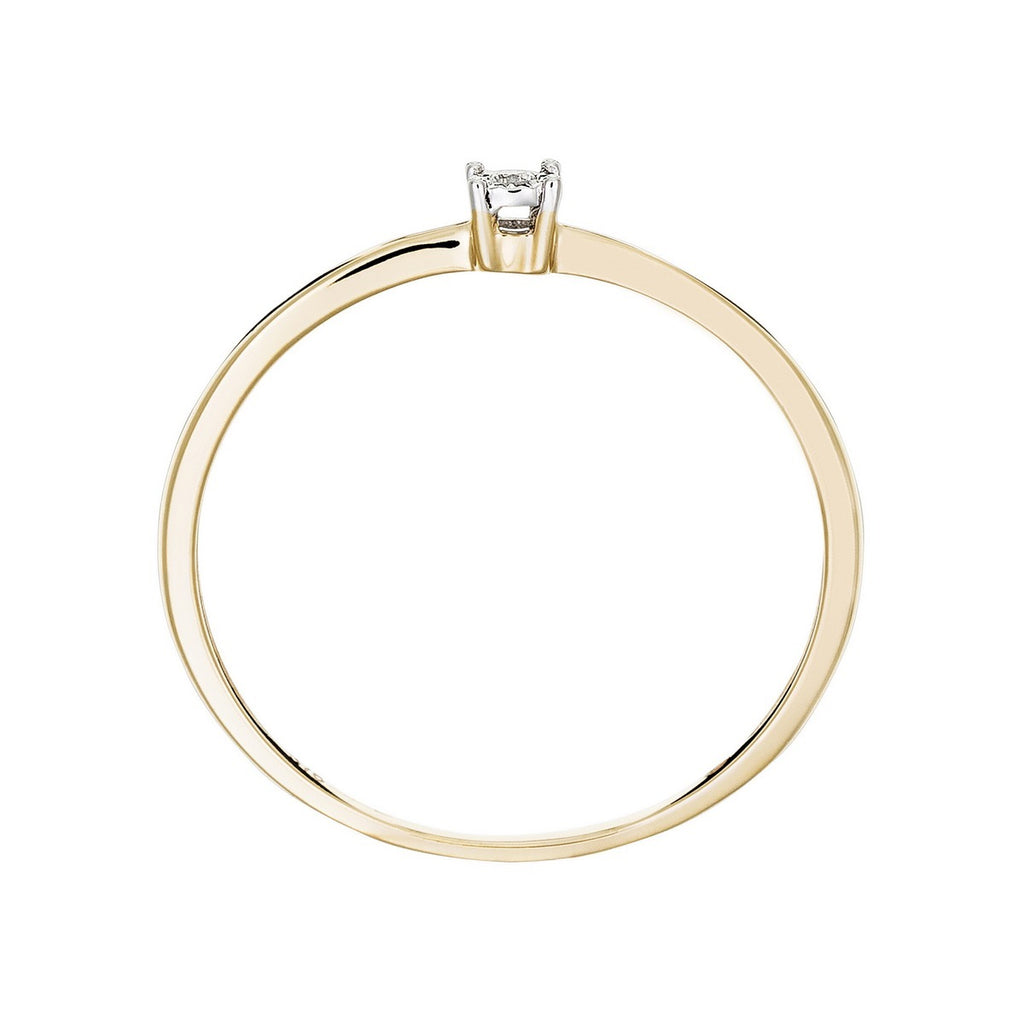 Bague Solitaire "Pure" Or Jaune Diamants: 0,01Ct/1 - Or Jaune
