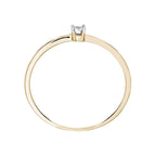 Bague Solitaire "Pure" Or Jaune Diamants: 0,01Ct/1 - Or Jaune
