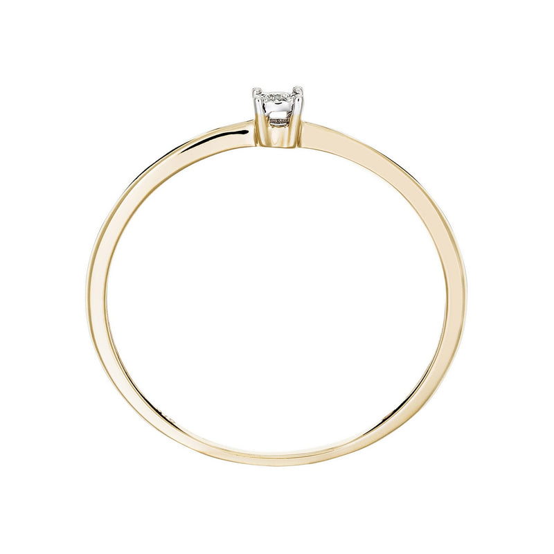 Bague Solitaire "Pure" Or Jaune Diamants: 0,01Ct/1 - Or Jaune 375/1000