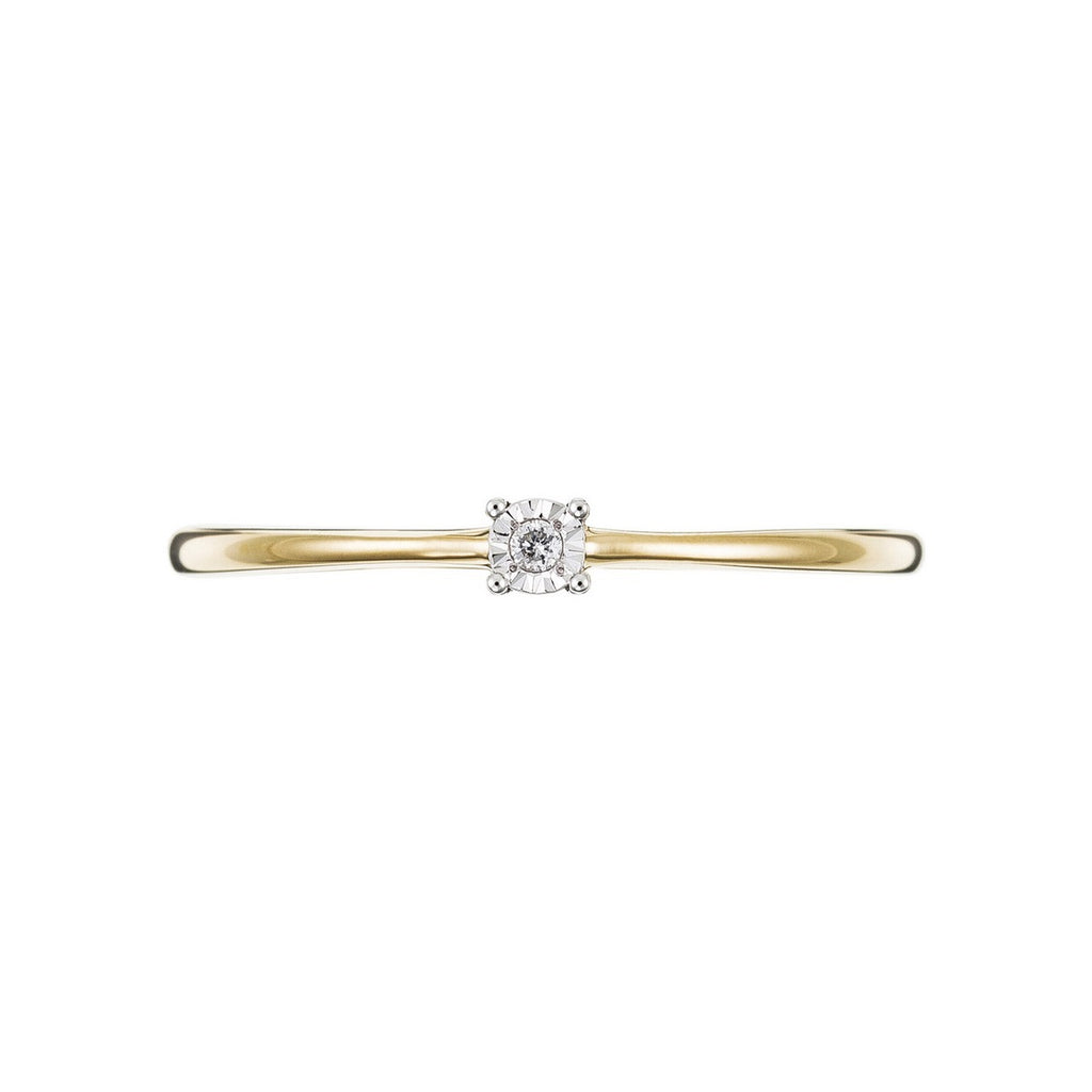 Bague Solitaire "Pure" Or Jaune Diamants: 0,01Ct/1 - Or Jaune