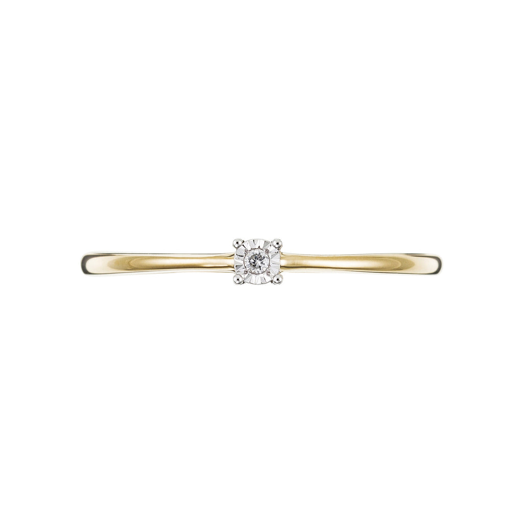 Bague Solitaire "Pure" Or Jaune Diamants: 0,01Ct/1