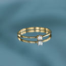 Solitaire Ring "Pure" Yellow Gold Diamonds: 0,01Ct/1 - Yellow Gold 375/1000