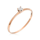 Anillo solitario "Pure" Diamantes: 0,01Ct/1 - Oro rosa 375/1000