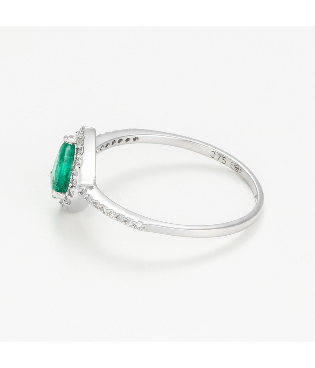 Bague"Perrine" D0,13/37 E0,4/1 - Or Blanc 375/1000