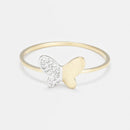 Bague "Double Papillon" D0,05/19 - Or Jaune 375/1000