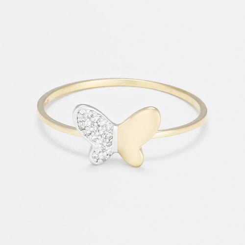 Anillo "Doble Mariposa" D0,05/19 - Oro Amarillo 375/1000