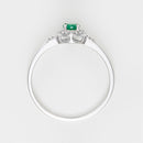 Bague "Rond D'Émeraude" Diamant 0,09/22 Emeraude 0,25/1 - Or Blanc 375/1000