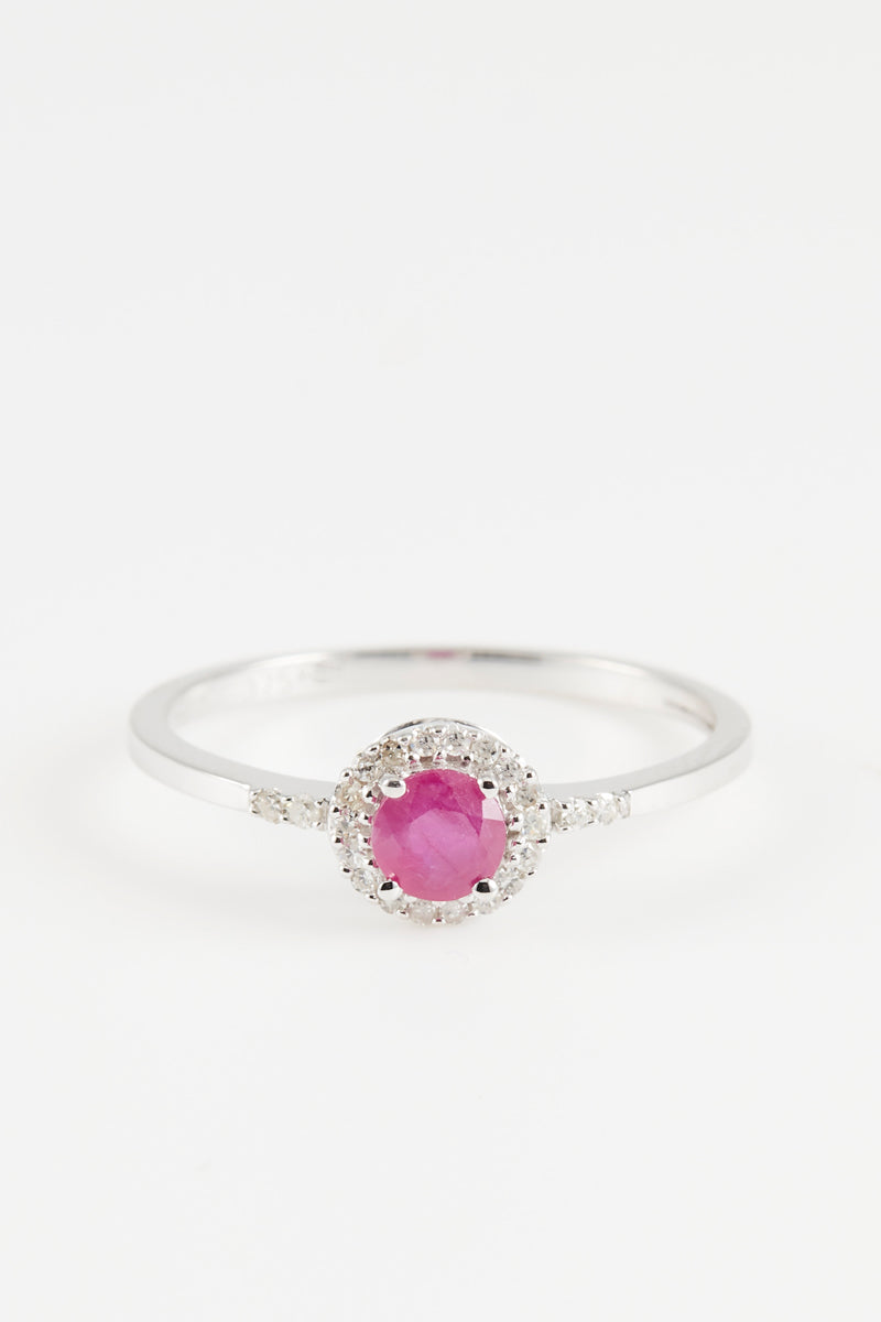 Bague "Rond De Rubis" Diamant 0,09/22 Rubis 0,35/1