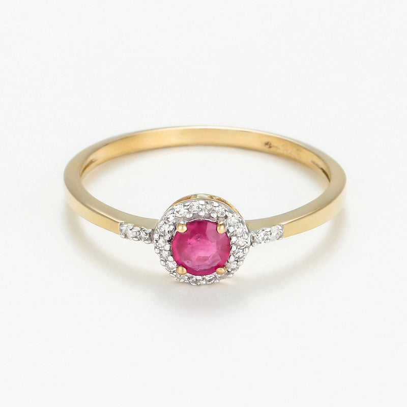 Bague "Rond De Rubis" Diamant 0,09/22 Rubis 0,35/1