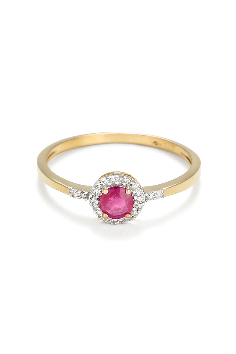 Bague "Rond De Rubis" Diamant 0,09/22 Rubis 0,35/1