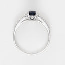 Bague "Reine Océane" Diamants 0,14Ct/32 Et Saphirs 1,38Ct/11 - Or Blanc 375/1000