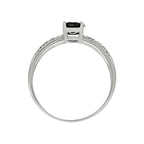 Anello "Rimatara" con diamanti 0,05 ct/16 + zaffiro 1 ct/1 - Oro bianco 375/1000