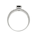 Bague "Rimatara" Diamants 0,05Cts/16 + Saphir 1Ct/1 - Or Blanc 375/1000