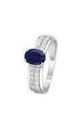 Bague "Rimatara" Diamants 0,05Cts/16 + Saphir 1Ct/1