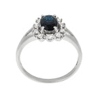 Bague "Bahia" Diamants 0,21Cts/10 + Saphir 1Ct/1 - Or Blanc 375/1000