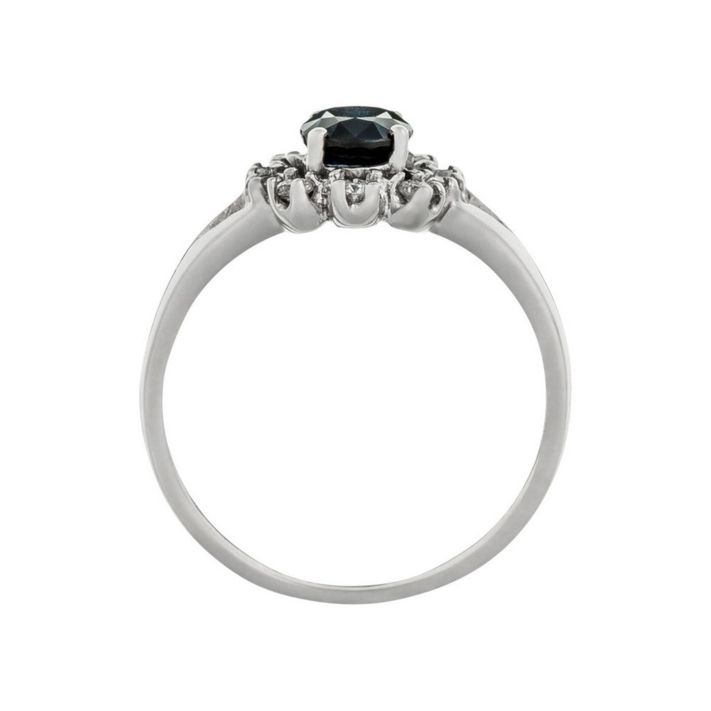 Bague "Bahia" Diamants 0,21Cts/10 + Saphir 1Ct/1 - Or Blanc 375/1000