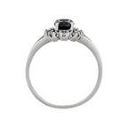 Bague "Bahia" Diamants 0,21Cts/10 + Saphir 1Ct/1 - Or Blanc 375/1000