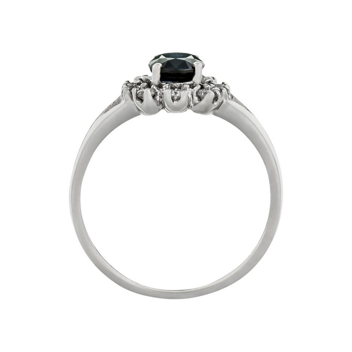 Bague "Bahia" Diamants 0,21Cts/10 + Saphir 1Ct/1 - Or Blanc 375/1000