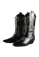 Botas con hojas de acebo - Negro