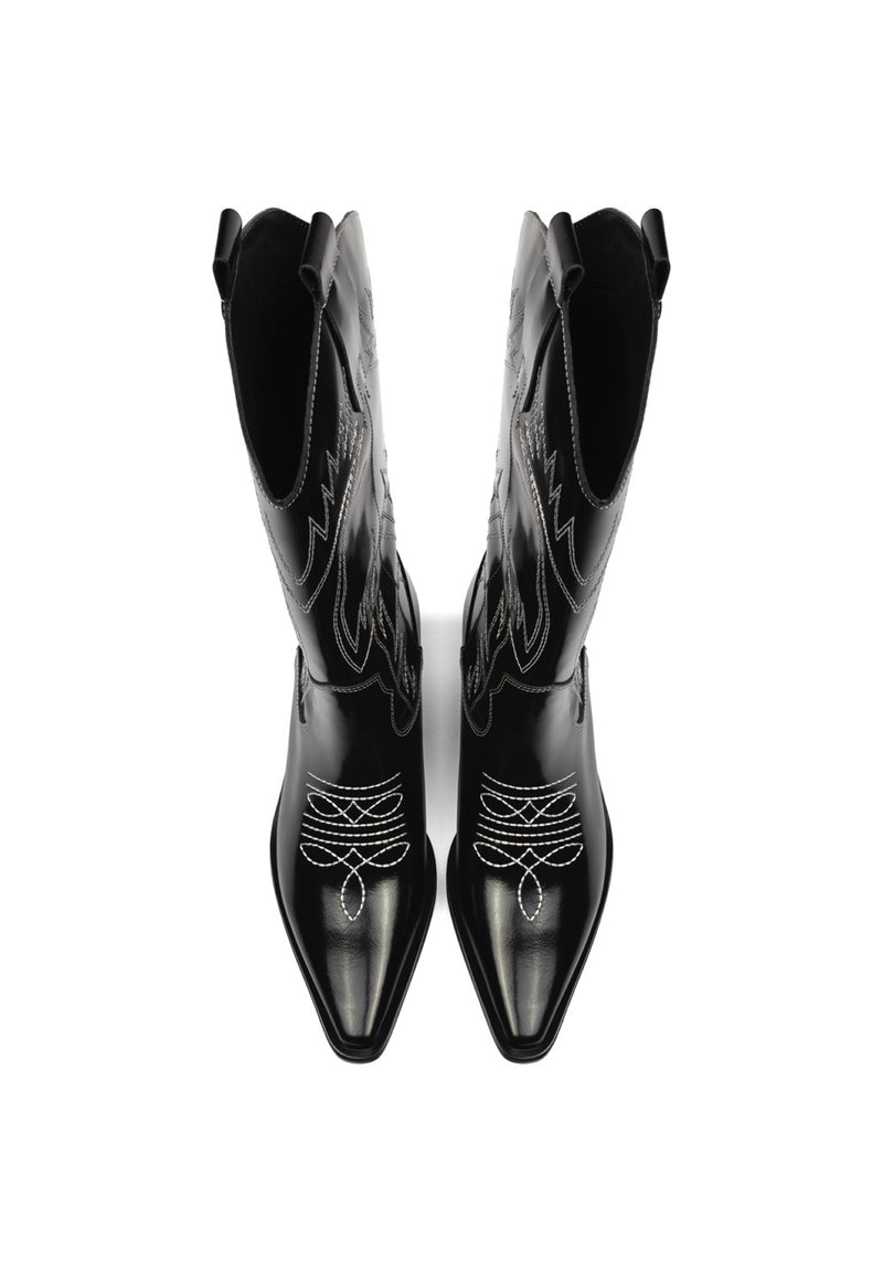 Botas con hojas de acebo - Negro