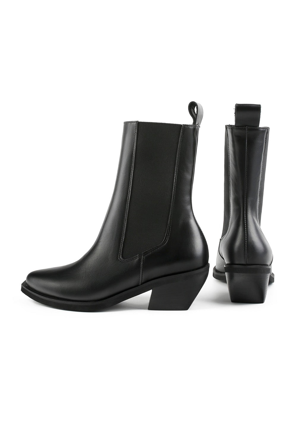 Round The World Ankle Boots - Black