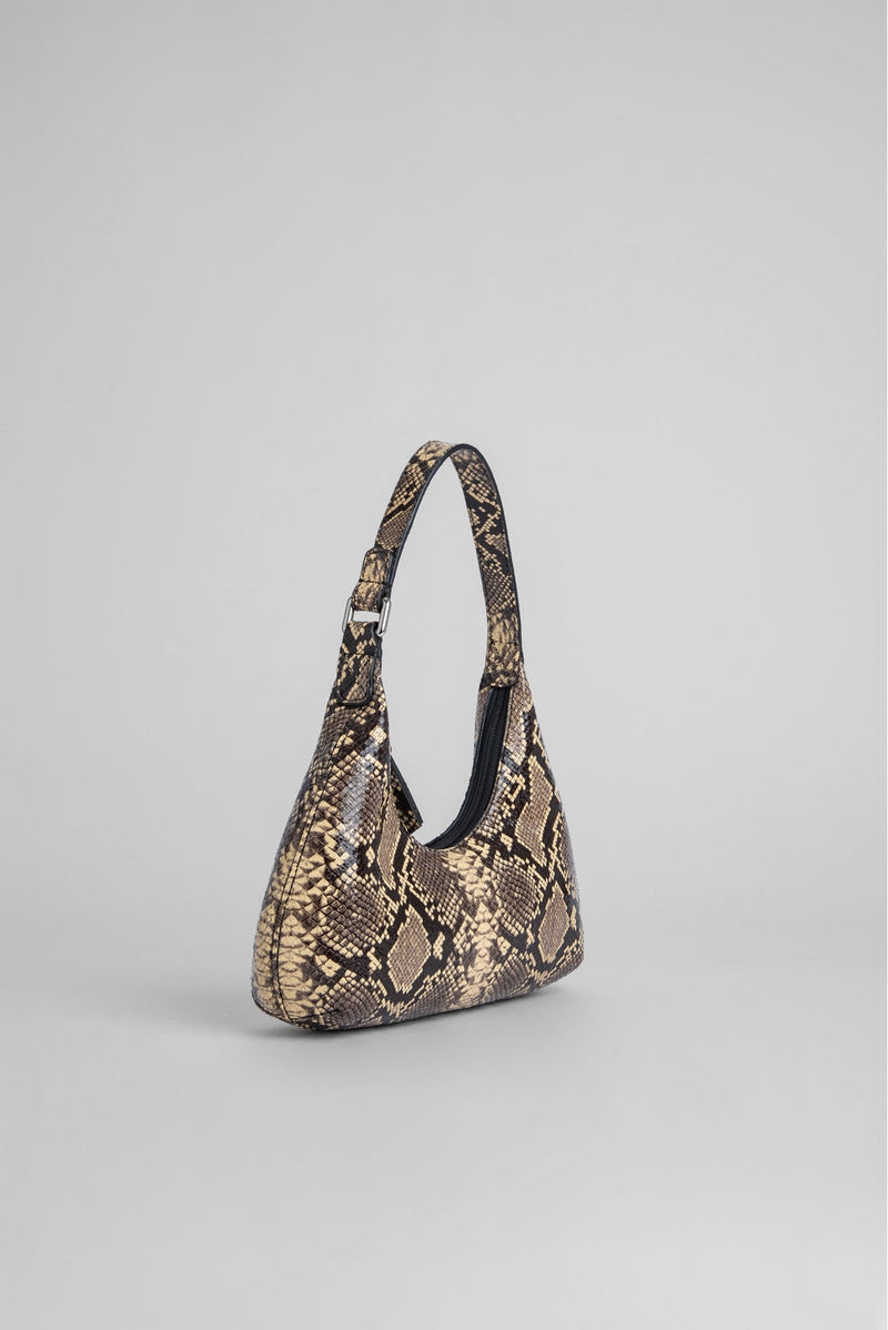 Sac Baby Amber Mocha Cuir Imprimé Serpent
