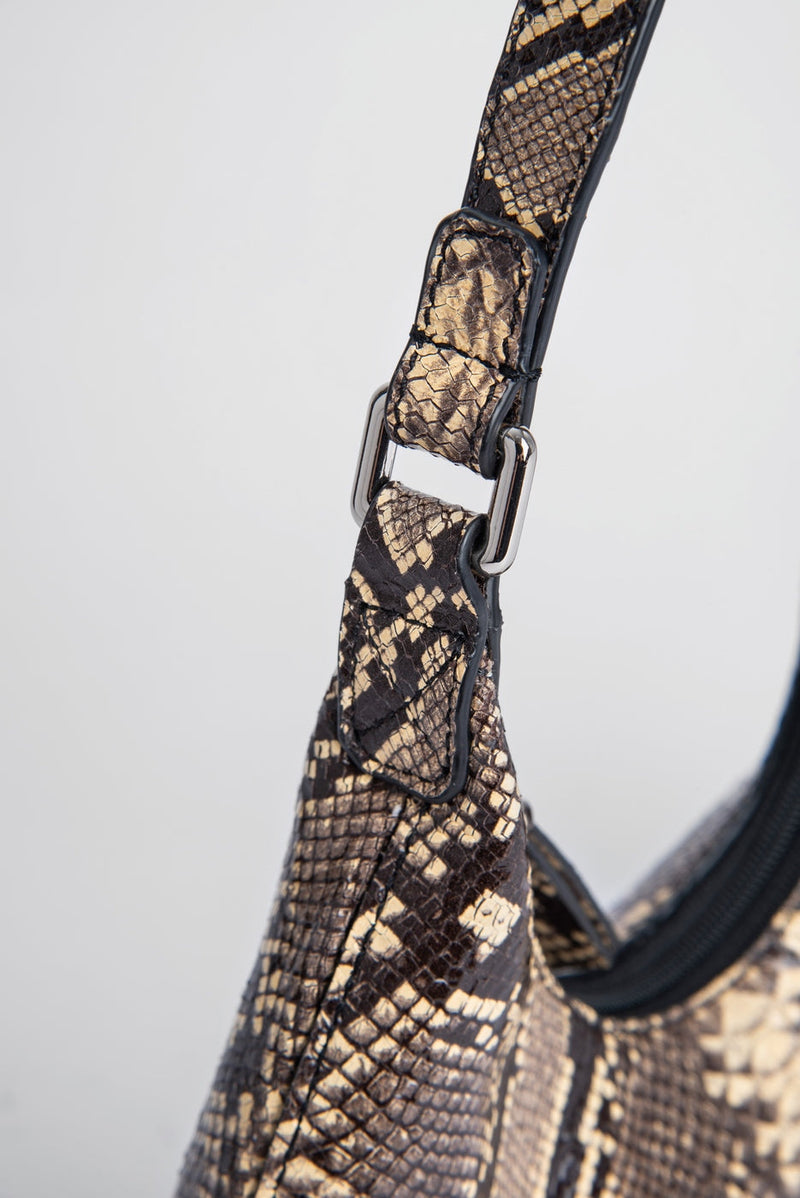 Sac Baby Amber Mocha Cuir Imprimé Serpent