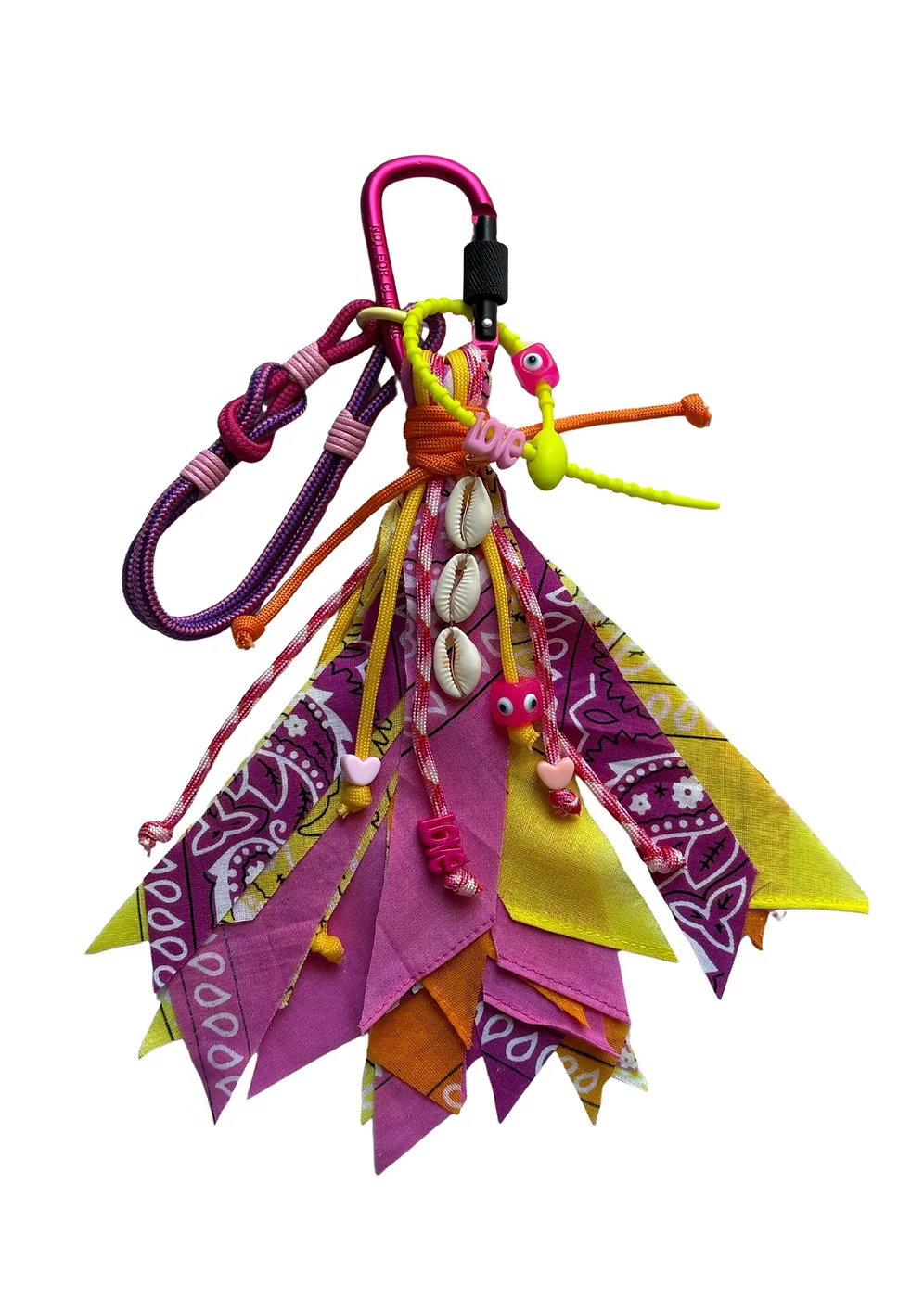 Bag Charm Cyclamen/Rose/Jaune/Mandarine