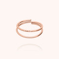 Bague Double Anneaux Aphrodite en or rose laminé — bijou fait main Atelier Paulin