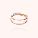Bague Double Anneaux Aphrodite en or rose laminé — bijou fait main Atelier Paulin