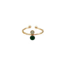 Bague Precieuse 2 - Aventurine Green Agate - Gilded