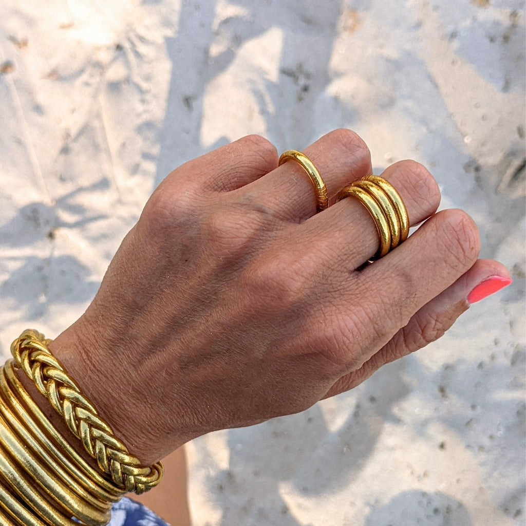 Buddistisk ring - Light Gold
