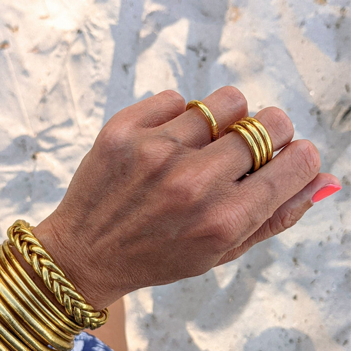Buddistisk ring - Light Gold