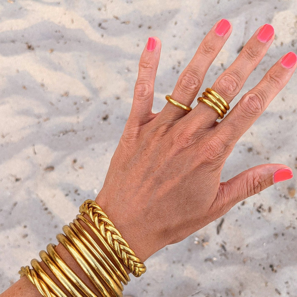 Buddistisk ring - Light Gold