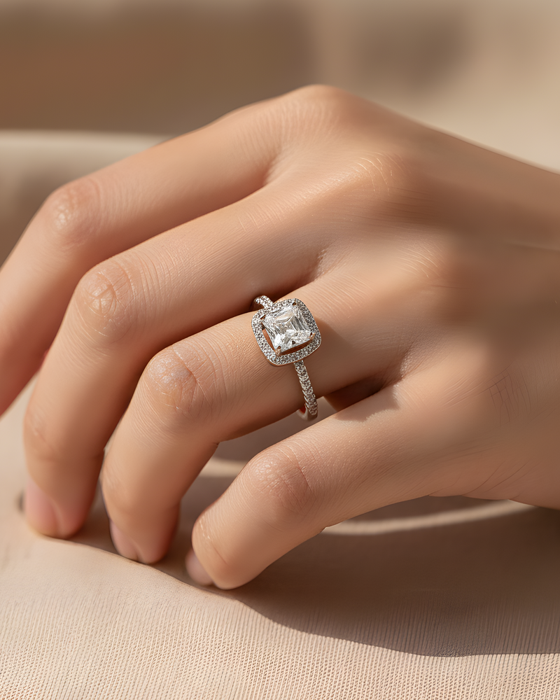Bague Infini Carré - Blanc