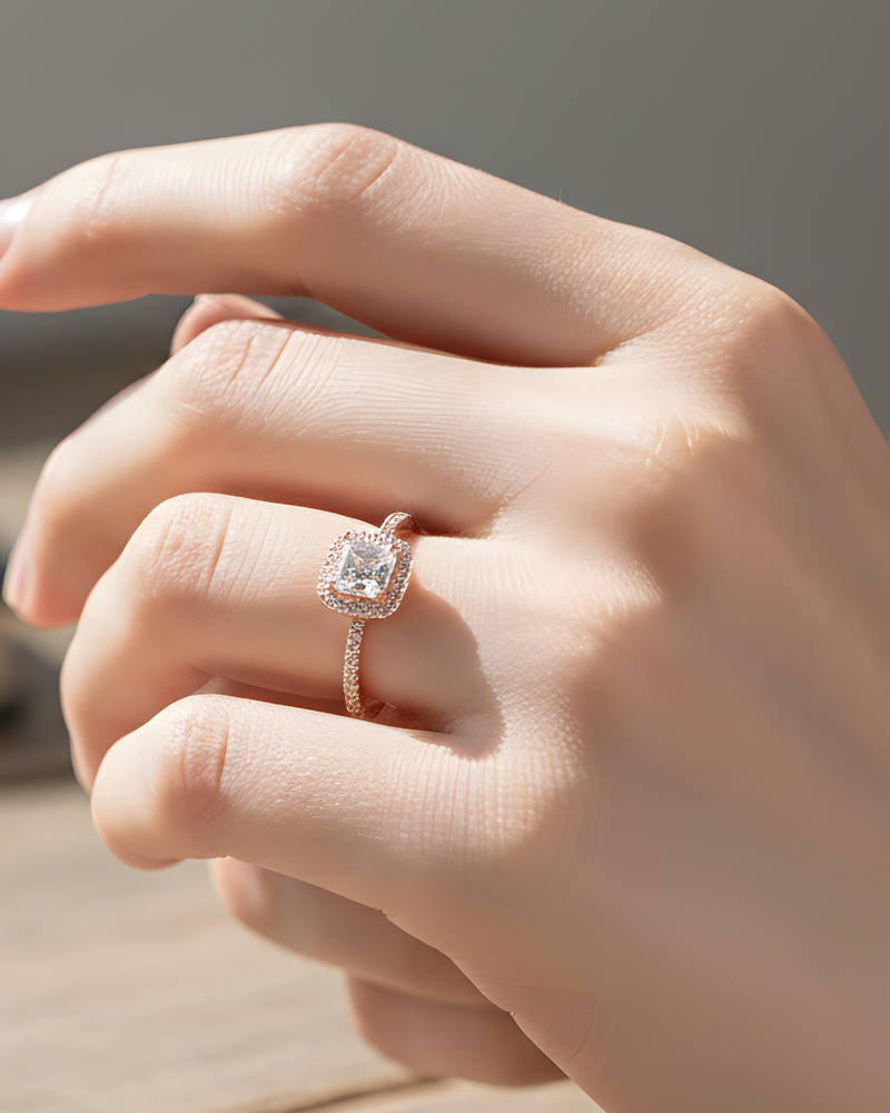 Bague Infini Carré - Rose