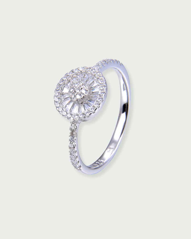 Bague Infini Rond Baguettes - Blanc