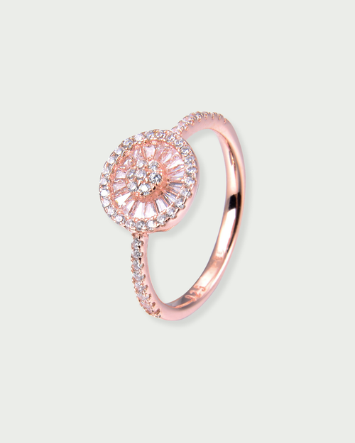Bague Infini Rond Baguettes - Rose